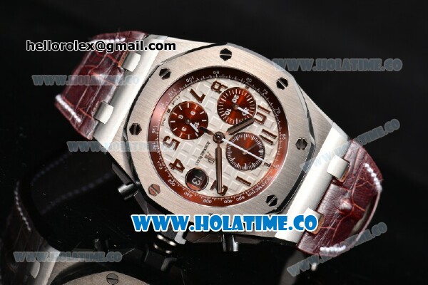 Audemars Piguet Royal Oak Offshore 2014 New Chrono Swiss Valjoux 7750 Automatic Steel Case with White Dial and Red Arabic Numeral Markers - 1:1 Original (J12) - Click Image to Close